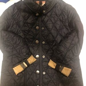 Navy Blue Burberry Quilted Kids Jacket- 5YR